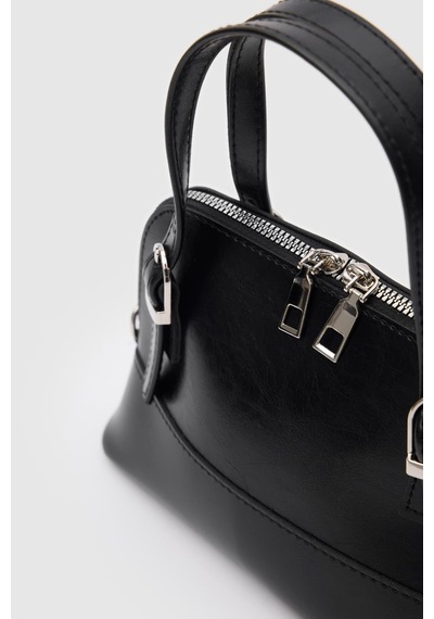 Shule Bags Ribbon Mini Kadın Çapraz Çanta - Siyah