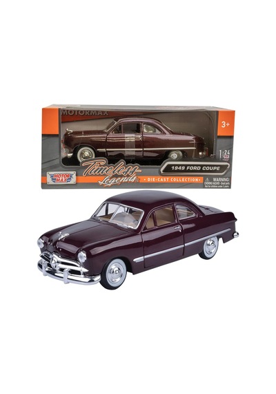 Motor Max 1:24 1949 Ford Coupe Model Araba Metal Diecast - Bordo