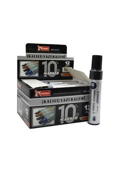 Mikro Mr-6010 12'li Siyah Jumbo Permanent Marker Kalem 10 MM Siyah