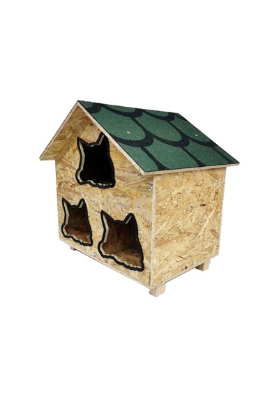 Goxawee Kedi Evi Dış Ortam Uygun Ahşap Kedi Evi Osb 58x58x40 Cm