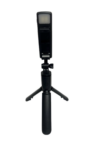 Bluetooth Kumandalı Tripodlu Işıklı Selfie Stick - Uzatılabilir, Apple Uyumlu iOS & Android Black