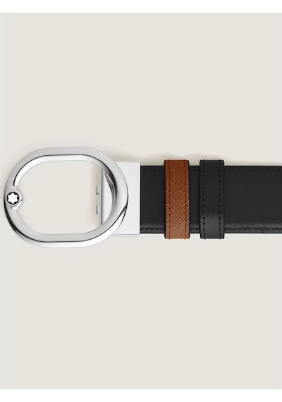 Montblanc Sartorial Lovale 35 Mm Çift Taraflı Deri Kemer 221024 Kahverengi