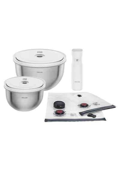 Zwilling Fresh & Save Bowls Vakumlu Başlangıç Seti Paslanmaz Çelik M/l 9 Parça Gümüş