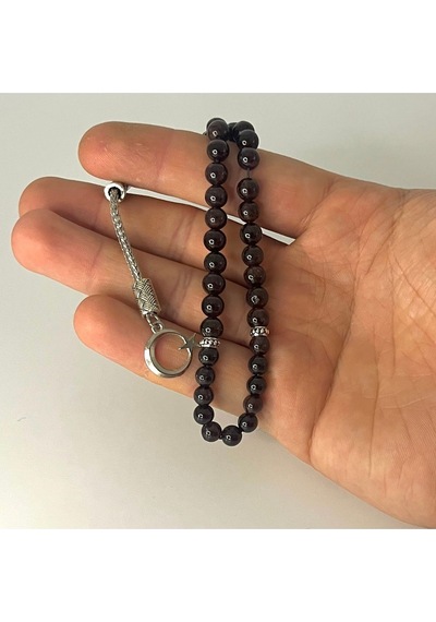 Sertifikalı Granat Lal 6mm 33lük Doğal Taş Tesbih
