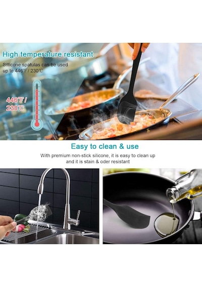 Ayrex Silikon Mutfak Yardımcısı, 6 Adet Silikon Spatula, Çorba Kaşığı, Fırın Fırçası, Spatula, Isıya Daya Diğer