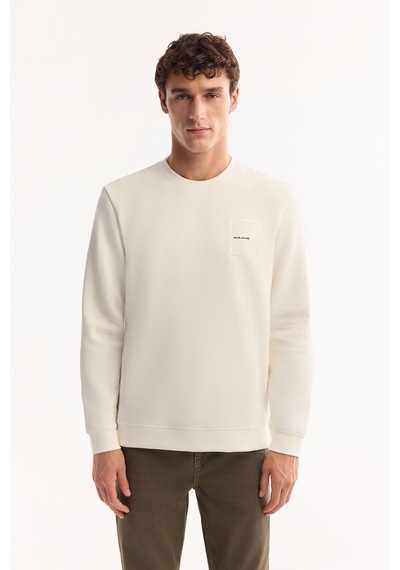 Avva Erkek Ekru Bisiklet Yaka Pamuklu Bi-stretch Baskılı Regular Fit Sweatshirt A52y1261 Avva Erkek Ekru Bisiklet Yaka Pamuklu Bi-stretch Baskılı Regular Fit Sweatshirt A52y1261