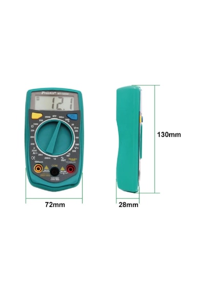Proskit Mt-1233d Multimetre Mini Cep El Tipi Voltmetre Ampermetre Ac Dc Voltaj Akım Direnç Diyot Buz