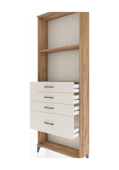 Arges Dolap 2 Raflı 4 Çekmeceli 88x30x243 Çam-aytaşı Çam