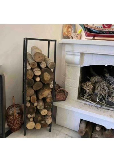 Lignum Dekoratif Metal Odunluk Şömine Odun Sehpası 120cm