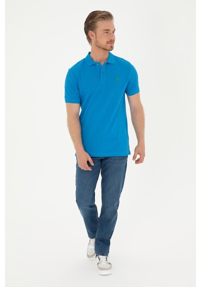 U.S. Polo Assn. Erkek Slim Fit Polo Yaka Saks Basic Tişört 50279613-VR045