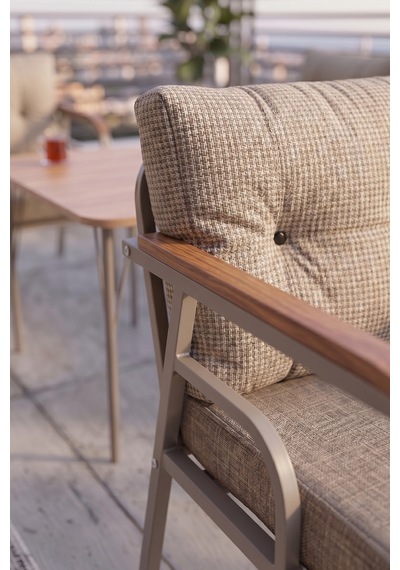 Ekon Serisi 1. Sınf 3+1+1 Ve 1 Adet Orta Sehpa 2 Yastıklı Bahçe Balkon Oturma Koltuk Takımı Cappucino İskelet Cappucino Minder Ekon Serisi 1. Sınf 3+1+1 Ve 1 Adet Orta Sehpa 2 Yastıklı Bahçe Balkon Oturma Koltuk Takımı Cappucino İskelet Cappucino Minder