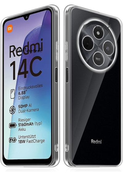 Xiaomi Redmi 14c Kılıf Kamera Korumalı Yumuşak Şeffaf Silikon