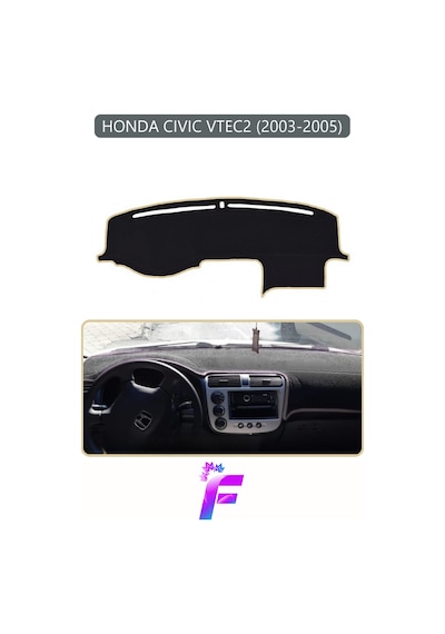 Honda Cıvıc Vtec2 2003-2005 Uyumlu Torpido Örtüsü Yansıma Önleyici Hızlı Montaj Koruma F74