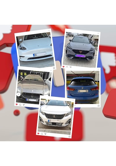 Kochmaier Plate-fix Çerçevesiz Takmatik Araç Plakalık Seti - Yeni Nesil Görünmez Plaka Altlığı, Gizli Plaka Sab