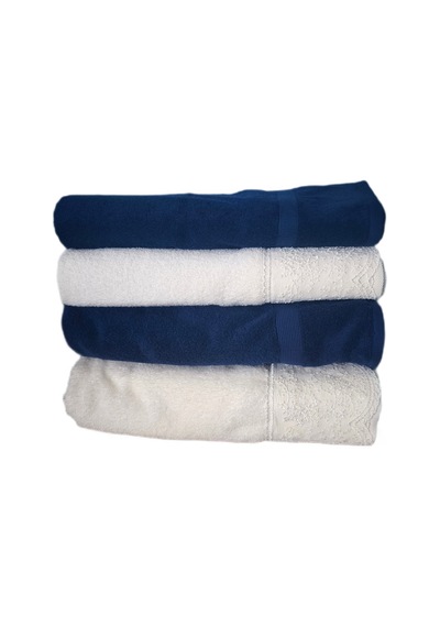 Özdilek Branch Best Set Hamam Takımı 4 Parça Havlu Seti Krem-lacivert Krem - Lacivert