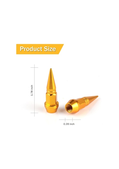 Alüminyum Sivri Sibop Kapağı Gold 4'lü 45mm