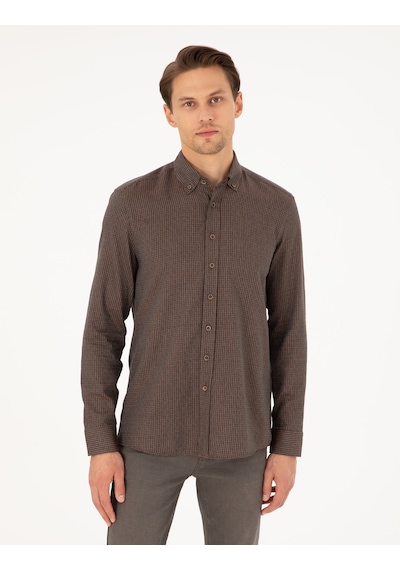Pierre Cardin Erkek Kahverengi Gömlek Desenli 50292248-vr029 Kahverengi