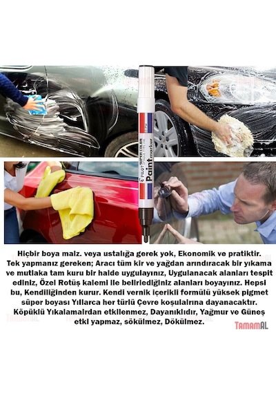 Marvy Araç Kaporta Rötuş Gümüş Gri Boya Kalem (Çok Kaliteli Japon