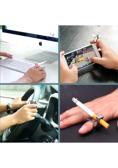 Omeniv Gümüş Renk Metal Tiryaki Sigara Yüzüğü 47261647