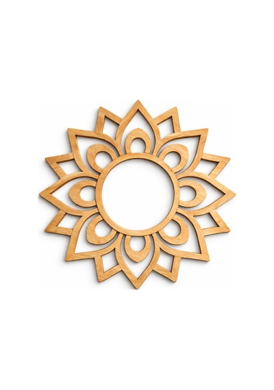 Lazer Kesim Yuvarlak Ahşap Rangoli Dekoratif Tablo
