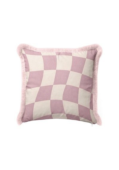 Ekose Geometrik Dalgalı Saçaklı Yastık Kılıfı - Retro Kare Pudra Krem Pembe Püsküllü Kırlent Kılıfı Serin Rota Aura Ekose Geometrik Dalgalı Saçaklı Yastık Kılıfı - Retro Kare Pudra Krem Pembe Püsküllü Kırlent Kılıfı Serin Rota Aura