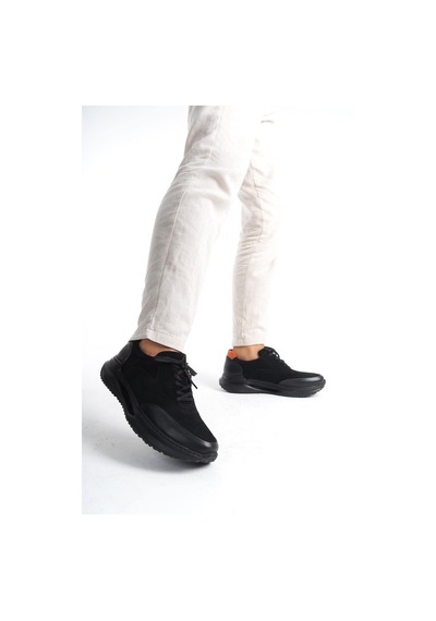 Mubiano Hakiki Deri Mbkry301-s Erkek Siyah Sneaker & Spor Ayakkabı Siyah