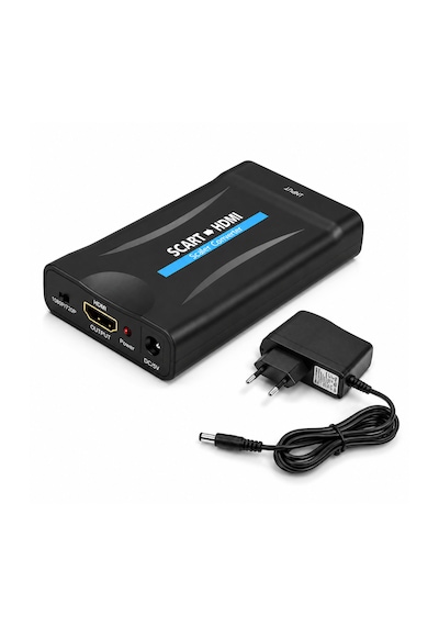 Microcase Scart To Hdmı Dönüştürücü 1080p Adaptör Güç Adaptörlü Hdmı Çevirici Al5746 Siyah