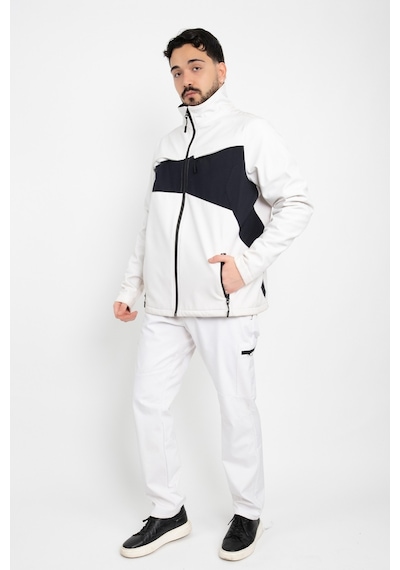 Dasüniforma Softshell Polarlı Geçirmez İkili Takım Pantolon Ve Mont Su Ve Rüzgar Geçirmez Kışlık Unisex Takım Beyaz
