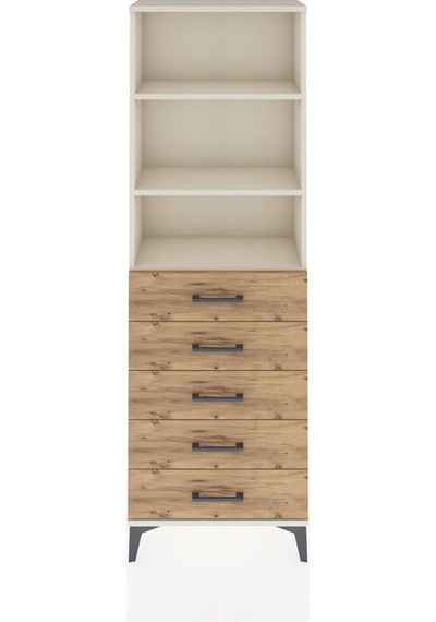 Arges Dolap 3 Raflı 5 Çekmeceli 60x30x182 Aytaşı-çam Aytaşı