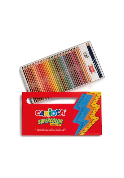 Supercolor, 40 Parça, Koyu Renk Ve Koyu Hb Grafit Desenli Ve Renkli Set Çok Renkli