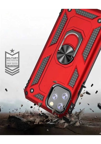 Apple Uyumlu iPhone 11 Pro Max Yüzüklü Standli Vega Kilif Ekran Koruyucu 510330937