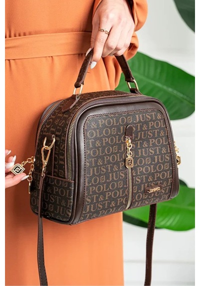 Just Polo Kadın Ayarlanabilir Askılı Günlük Lüks El & Omuz Çantası Ve Cüzdanı Kombin Shopper Kahverengi