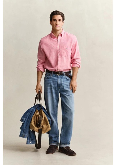 Gant Erkek Pembe Regular Fit Logolu Gömlek-15338