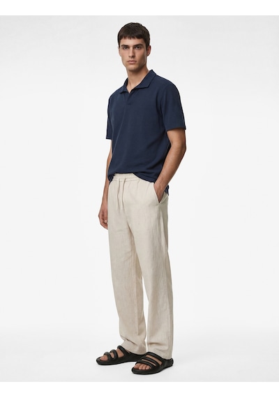 Koton Regular Fit Pamuklu Pike Kumaş Kısa Kollu Polo Yaka Tişört Lacivert 6sam10284mk