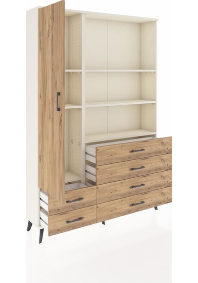 Arges Dolap 7 Raflı 6 Çekmeceli Tek Kapaklı 132x30x195 Aytaşı-çam/çam Atlas Çam/atlas Çam Arges Dolap 7 Raflı 6 Çekmeceli Tek Kapaklı 132x30x195 Aytaşı-çam/çam Atlas Çam/atlas Çam