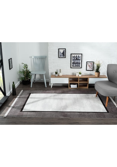 Trend 4101 Gri Akrilik Pamuk Yumuşak Modern Mutfak Yatak Odası Salon Oturma Odası Halısı-1093 Gri - Füme