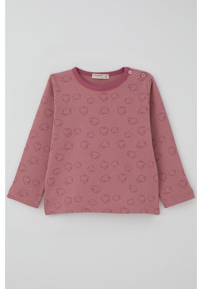 Breeze Kız Bebek Pijama Takımı Elma Desenli 9 Ay-3 Yaş, Gülkurusu Gülkurusu