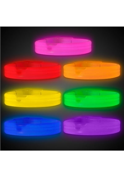 Glow Partisi Glow Ekstra Kalın Fosforlu Bileklik 6 Renk 6 Adet Çok Renkli