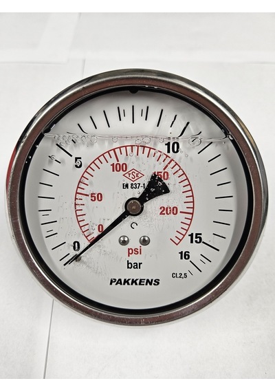 Çap 100 Pano Tip 16 Bar Gliserinli Manometre - Pakkens