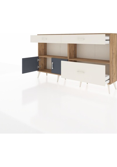 Arges Konsol 2 Raflı 3 Çekmeceli 2 Kapaklı 176x30x99 Çam-antrasit Çam-antrasit/aytaşı Arges Konsol 2 Raflı 3 Çekmeceli 2 Kapaklı 176x30x99 Çam-antrasit Çam-antrasit/aytaşı