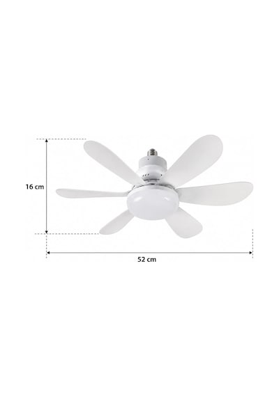 Coverzone 40w Tavan Tipi Fan Uzaktan Kumandalı Led Aydınlatmalı 52 Cm Pervane 3 Kademeli Hız Ayarlı Beyaz Doğal S Diğer