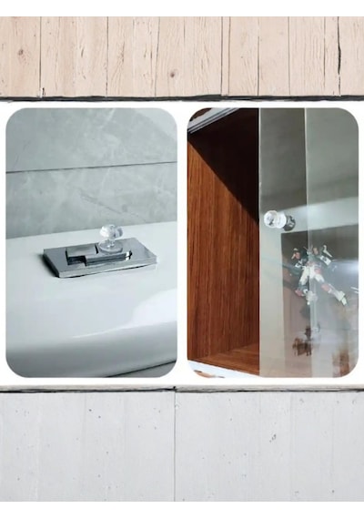 Mucit Home 4 Adet Çekmece Dolap Klozet Kapağı Şık Kristal Tasa...