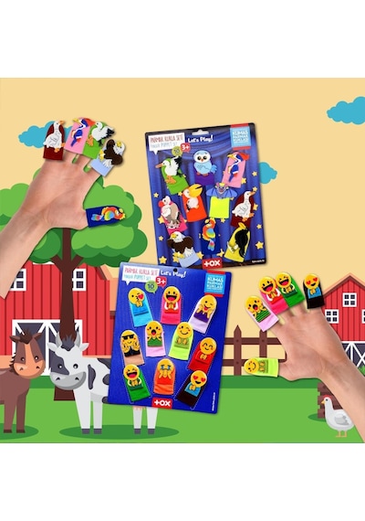 2 Set - 20 Parça Tox  Emojiler ve Uçan Hayvanlar Parmak Kukla T106
