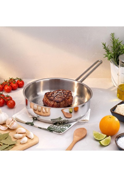 Schafer New Stahl Çelik Tava 28 Cm 1 Parça - Inox Gri