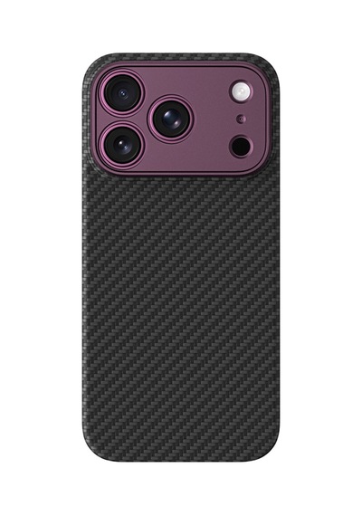 İphone 18 Pro Max Kılıf M-safe 1500d Aramid Fiber Lens Korumalı Amazingthing Titan Max Karbon Mor