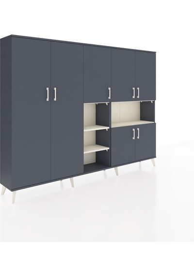 Arges Dolap 13 Raflı 7 Kapaklı 220x30x163 Antrasit-antrasit/aytaşı Antrasıt/aytası - Antrasıt Arges Dolap 13 Raflı 7 Kapaklı 220x30x163 Antrasit-antrasit/aytaşı Antrasıt/aytası - Antrasıt