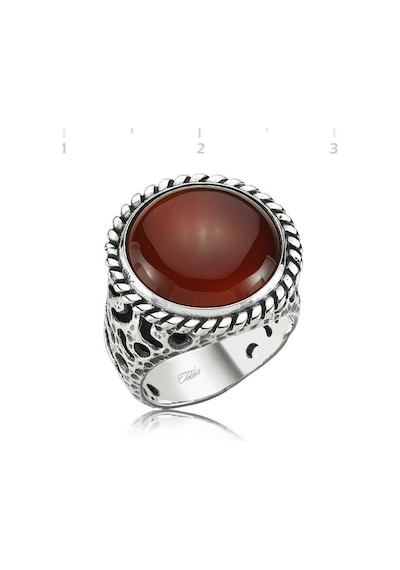 Gümüş Akik Taşlı Erkek Yüzük (551168374)