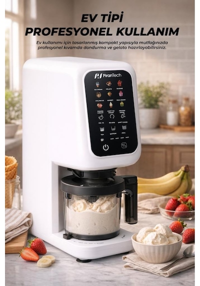 Pirantech Dm-26 700w Dondurma Makinesi Jelato, Sorbe, Milkshake Yapma Makinesi