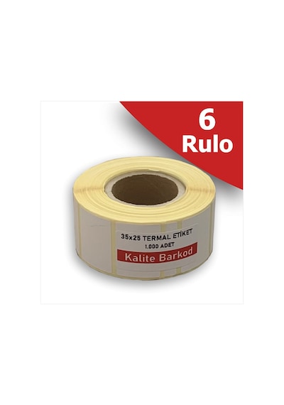 35x25 Termal Etiket | 6 Rulo Barkod Etiketi