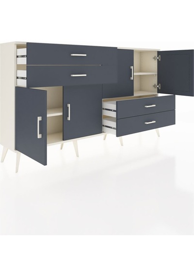 Arges Konsol 3 Raflı 4 Çekmeceli 4 Kapaklı 176x30x99 Aytaşı-antrasit Antrasıt/antrasıt - Aytası Arges Konsol 3 Raflı 4 Çekmeceli 4 Kapaklı 176x30x99 Aytaşı-antrasit Antrasıt/antrasıt - Aytası